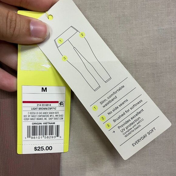 All in Motion Medium Light Brown Everyday Soft High Rise 7/8 Ribbed Leggings - Picture 5 of 13